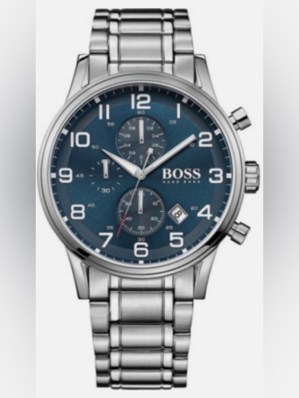 HUGO BOSS Aeroliner Blue Dial Silver Chronograph Wrist Watch for Men